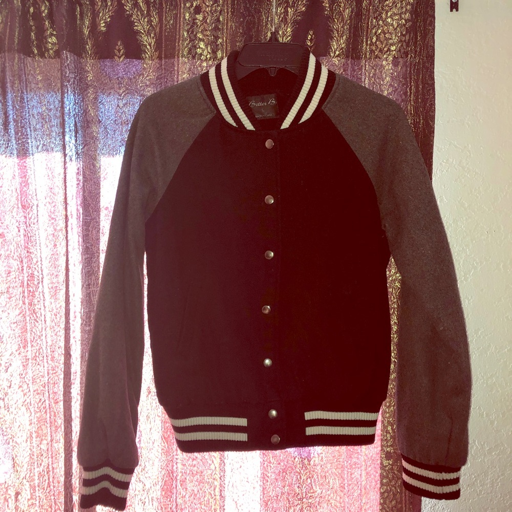 Black and Gray Wool Jacket